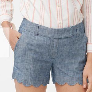 J.Crew Chambray short with scalloped hem/SIZE 6